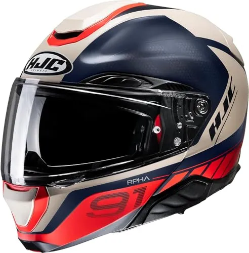 HJC RPHA 91 Rafino MC1SF Klapphelm Größe L - Motorradhelm mit integriertem Sonnenvisier, kratzfestem Visier und optimaler Belüftung – ideal für alle Jahreszeiten und anspruchsvolle Fahrten.
