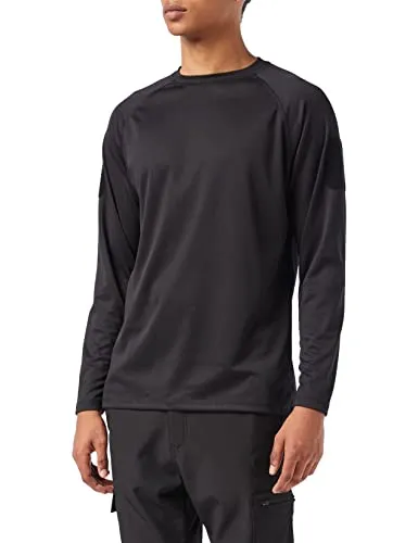 Mil-Tec Tactical Quick Dry Langarmshirt Herren • Langarm T-Shirt mit Raglanärmeln & Daumenschlaufen • Atmungsaktiv & schnelltrocknendes Sport- und Funktionsshirt • Longshirt in Schwarz, S