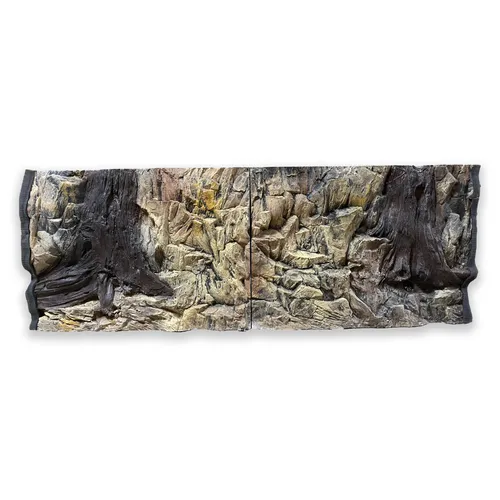 Aquariumrückwand in 3D Struktur 150x60cm Steine Wurzel Natur Handarbeit NEU