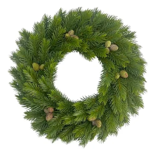 Künstlicher Tannenkranz mit Zapfen Ø 40cm. Adventskranz Winterdeko Weihnachten