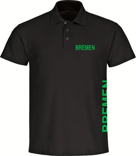 multifanshop Poloshirt - Bremen, schwarz, Größe S - Poloshirt für Bremen-Fans, aus 100% Baumwolle, mit hochwertigem Druckverfahren für langlebige Farben. Ideal als Geschenk oder für den eigenen Fan-Look!