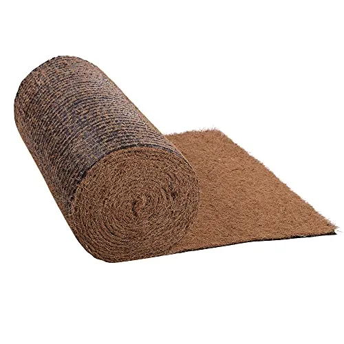 Natursache Kokos Unkrautschutz-Matte auf biobasierter PLA Folie 1,00 x 10,00m I Ideal als Unkrautschutz, zum Anlegen von Beeten, zur Anzucht von Pflanzen & als Winterschutz für Pflanzen