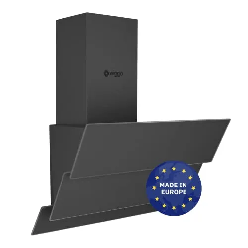 Wiggo Dunstabzugshaube 60cm kopffrei - Leistungsstark und elegant - Dunstabzugshaube mit 300m³/h, 3 Leistungsstufen und Touch-Display. Flexibel im Abluft- oder Umluftbetrieb, ideal für komfortables Kochen.