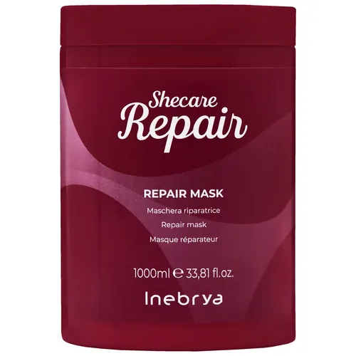 Inebrya Shecare Repair Mask 1000 ml - Regenerierende Haarmaske für strapaziertes Haar, 1000 ml Inhalt, revitalisiert und stärkt das Haar für gesunden Glanz.
