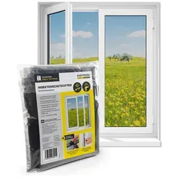 EASYmaxx Insektenschutz-Fensterrahmen, (1-St) schwarz 180 cm x 150 cm