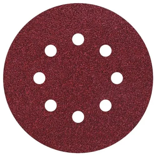 wolfcraft 25 Haft-Schleifscheiben Holz & Metall Ø 125 mm I 2070100 I Körnung 80 I für Exzenterschleifer I Hohe Standzeit, universell einsetzbar I Korund I gelocht
