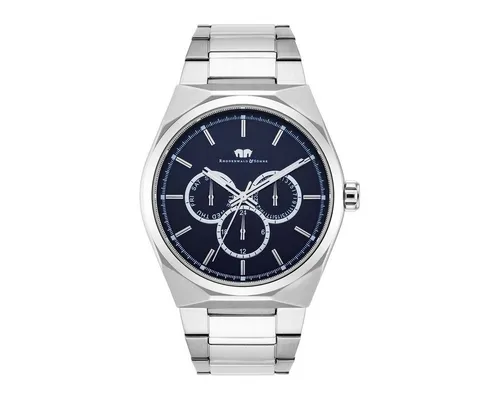 Rhodenwald & Söhne Multifunktionsuhr Cooledge Silber - Multifunktionsuhr aus Edelstahl mit analogen Anzeigen, wasserdicht bis 5 bar und praktischen Zusatzfunktionen wie Datum und Wochentag – perfekt für jeden Anlass.