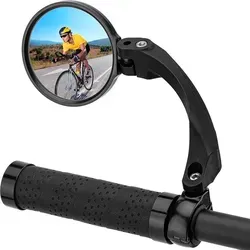 Rockbros 26210001003 Fahrrad-Rückspiegel links, Schwarz - Schwarz