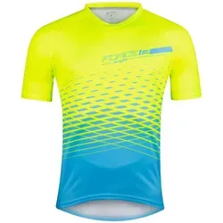 FORCE Radtrikot Jersey FORCE MTB ANGLE blau-gelb %%% S