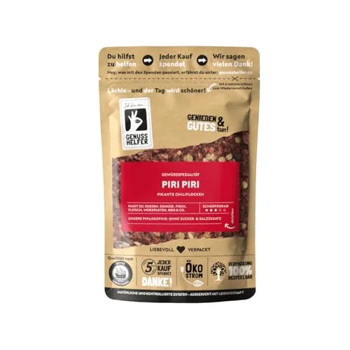 Bremer Gewürzhandel Piri-Piri, geschrotet, Chili Gewürz mit scharfer Note, Chiliflocken, 100g