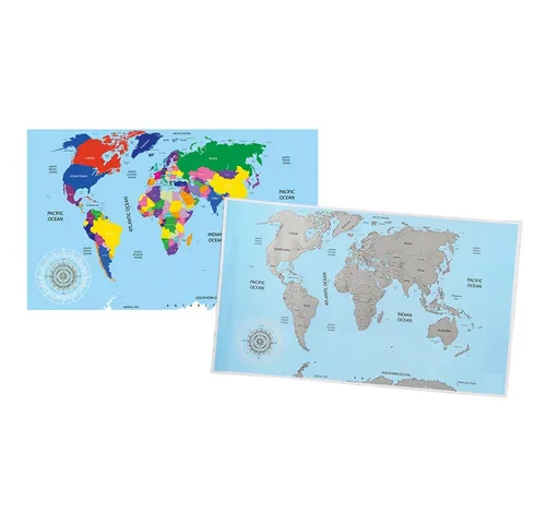 Out of the Blue Poster Weltkarte zum Freirubbeln, Weltkarte