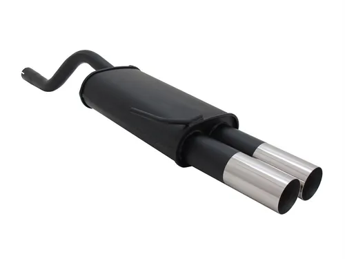 Novus Sportauspuff für Renault Clio 2 - 2x76mm RL-Design - Schalldämpfer für Renault Clio 2, sorgt für verbesserten Sound und sportliches Design mit 2x76mm Auspuffendrohren.