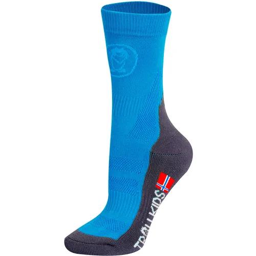 Trollkids Kinder Trekking Mid Cut II Socken (Größe 23 , blau)