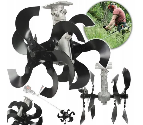 Gartenfräse Aufsatz für Motorsense 28mm 9-Zahn Hacke Bodenlüfter Beet Fräskopf