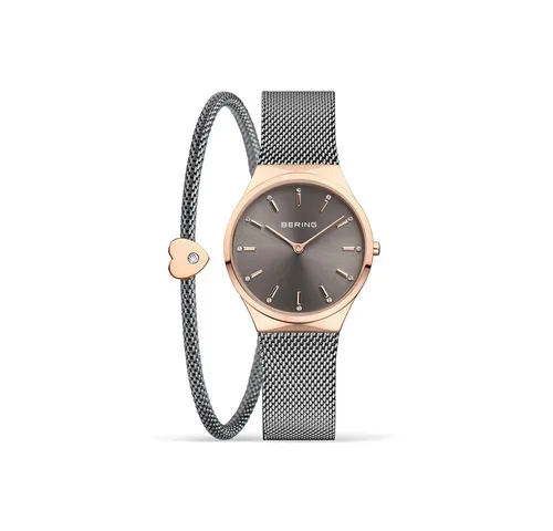 Bering Quarzuhr 12131-369-GWP - Damenuhr Classic 30mm, elegant in Roségold mit wasserdichtem Design und Saphirglas