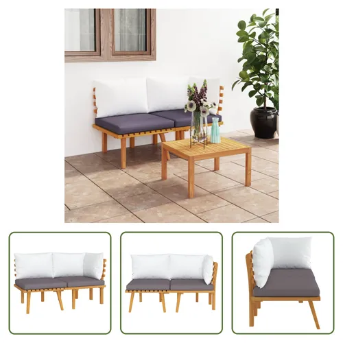 The Living Store 2-tlg. Garten-Lounge-Set aus massivem Akazienholz