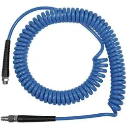 Riegler Spiralschlauch mit Knickschutz, G 1/4, ø10x6,5, 7,5m - Hochwertiger Spiralschlauch aus PU mit Knickschutzfeder, ideal für flexible Anwendungen und hohe Rückholkraft. Perfekt für Werkstätten und industrielle Nutzung.