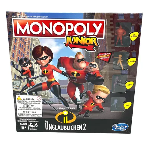 Hasbro Monopoly Junior Die Unglaublichen 2 Brettspiel Gesellschaftsspiel Pixar