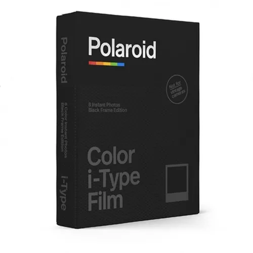 Polaroid Originals i-Type Film Sofortbildkamera schwarz - 10 cm x 12.5 cm, für kreative Sofortbilder mit stilvollem Schwarzrahmen