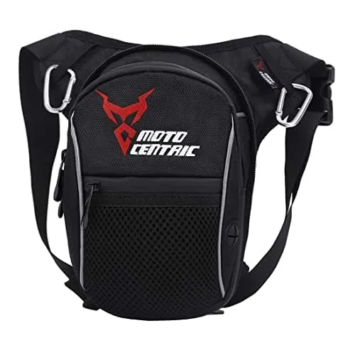 Beintasche Motorrad Oxford Taille Pack Hüfttasche für Herren Frauen Oberschenkel Taille Hintern Hüfte Gürteltasche Outdoor Reisen Wandern Cyling Tactical Outdoor Sport Pack Tasche Schwarz(Rot)