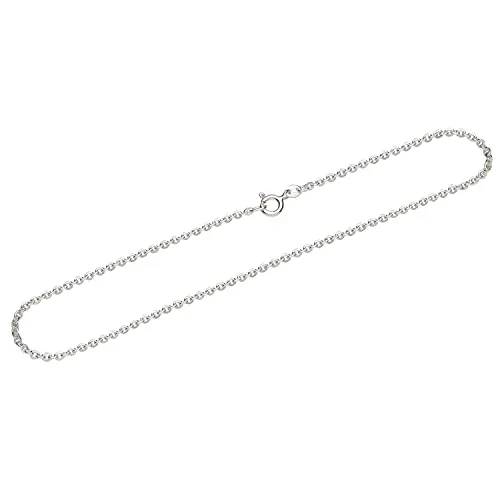 NKlaus Fusskette 925 Sterling Silber 26cm weit Ankerkette flach Damen Fusskättchen fein 12540