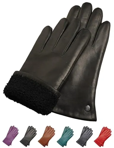AKAROA ESTD 2019 Lederhandschuhe Damen MIA - Handschuhe & Fäustlinge für Damen mit Touchscreen Funktion aus italienischem Leder und warmem Lammfellfutter aus Neuseeland. Ideal für stilvolle und praktische Nutzung.
