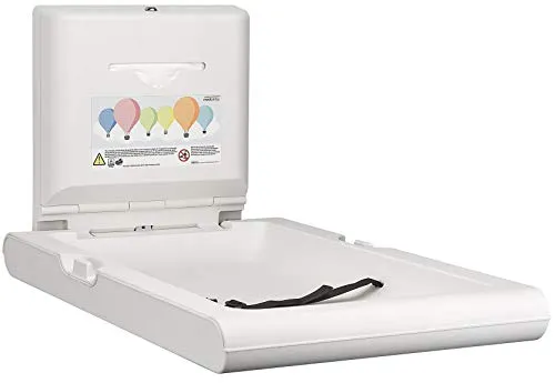 ALLCARE 14315 Mediclinics CP0016V Baby-Wickelstation Weiß - Wandmontierbare Wickelstation aus bakterienresistentem Kunststoff, inklusive Papier- und Tuchspender sowie Sicherheitsgurt – ideal für hygienische und sichere Babypflege.
