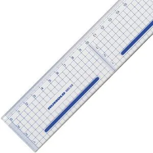 Rumold Schneidelineal 665/50 – 50 cm Präzisionslineal - Lineal aus transparentem Acryl mit Stahlkante, rutschfest durch Silikonstopper, ideal für präzise Schneidearbeiten und kreative Projekte.