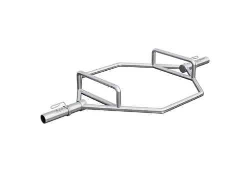 GORILLA SPORTS Langhantelstange Trap Bar - Olympia 50mm - Langhantelstangen für sicheres Training mit geradem Rücken. Die hochwertige Chrom-Trap Bar mit Hexagon-Form ermöglicht vielseitige Griffvariationen und ist ideal für Shrugs, Kreuzheben und Farmers Walk.