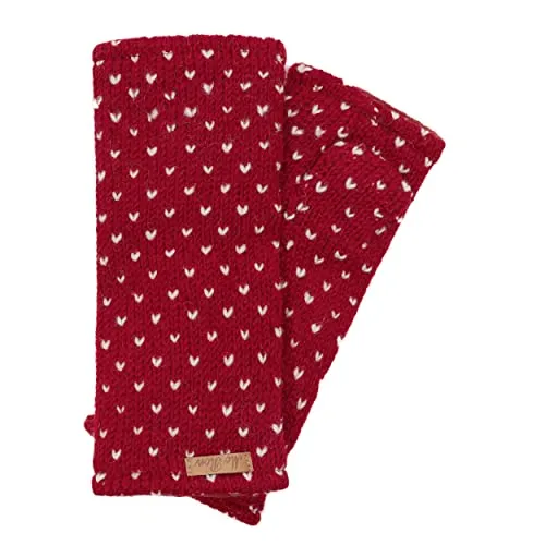 McRon Damen Gestrickte Pulswärmer Ines Rot 7898 in rot von McRon