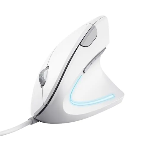Trust Verto Vertikale Maus: Ergonomische PC Maus für Rechtshänder - Mäuse mit ergonomischem Design, schützt vor Mausarm und bietet einen natürlichen 60°-Winkel für mehr Komfort bei der Arbeit.