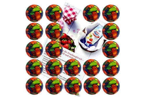 MamboCat Einmachglas 20er Set Deckel To 82 Obst Dekor passend 230ml / 350ml / 435ml Gläser, Metall