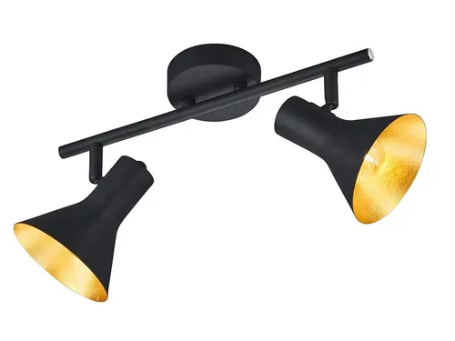 Reality Leuchten LED Deckenstrahler, Extern dimmbar über Hausinstallation, LED wechselbar, Warmweiß, innen Lampe über-n Esstisch & im Treppenhaus Schwarz Gold, Breite 33cm