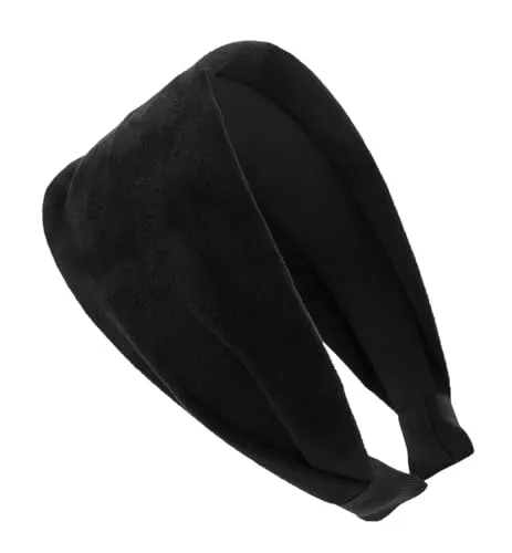 axy Breiter Haarreif mit leichtem Flanell Wunderschön Damen Stirnband Haarschmuck Haarreifen Hairband HR10A (Schwarz)
