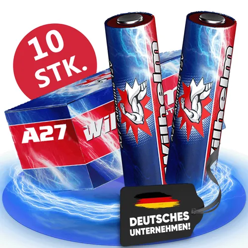 A27 Wilhelm Alkaline Batterien 12V MN27 V27GA 27A 12 Volt 25 mAh NEU! 10 x