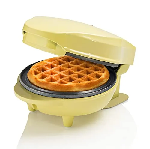 Bestron Mini-Waffeleisen AMW500V - Kompaktes Waffeleisen für köstliche Mini-Waffeln (Ø 10 cm) mit Antihaftbeschichtung. Ideal für Kindergeburtstage, Familienfeiern und Feiertage. Platzsparendes Design und einfache Handhabung!