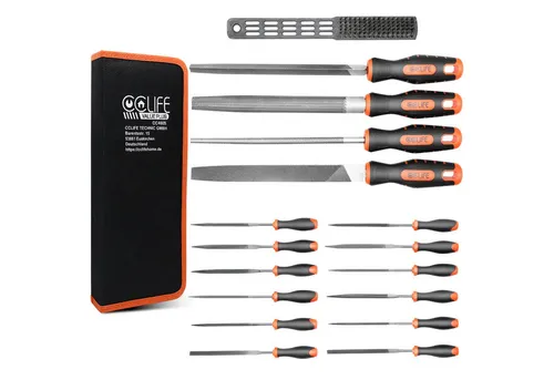 CCLIFE Feile Feilenset Metallfeile Werkstattfeilen Nadelfeilen Schlüsselfeilen, (17 St)