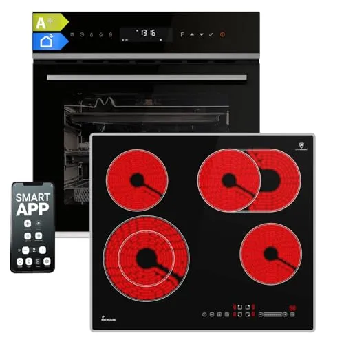 Autarkes Herdset EB8317HC + CH5901AL: 60cm Einbaubackofen und Kochfeld - Herdsets mit intuitiver Touchsteuerung, Drehspieß für perfekte Krusten und PowerAir Heißluft für optimale Wärmeverteilung – ideal für die moderne Küche.