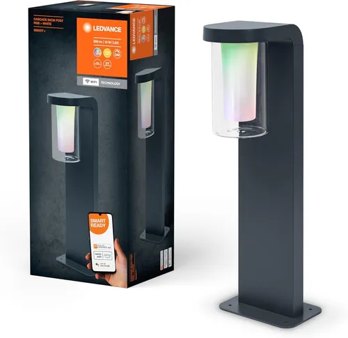 Ledvance LED Smart+ Außenleuchte Cascade Dunkelgrau 10W RGBW - Lampen für den Außenbereich, dimmbar und steuerbar über die LEDVANCE SMART+ App oder Sprachassistenten, mit ca. 16 Millionen Farboptionen für kreative Gartenbeleuchtung.