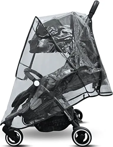 Hamilton by Yoop Premium Regenschutz - Regen- und Windschutz für alle Kinderwagen Hamilton by Yoop - Gute Luftzirkulation und viel Bewegungsfreiheit - Transparent mit Fenster