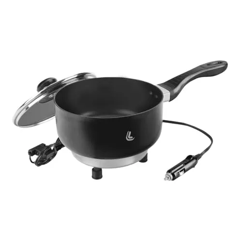 Lampa 97123 Electric Saucepan Tragbarer Kochtopf mit Zigarettenanzünder für unterwegs, Durchmesser 18 cm, 1,9 Liter, 24 V, 260 W, 13 A