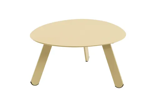Runder Gartenbeistelltisch aus Stahl, Grau-Schwarz, 74x60x36cm, Belastbar bis 40kg