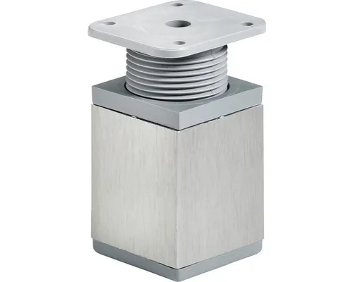 Möbelfuss alu inox Edelstahloptik 40x40x60-75 mm