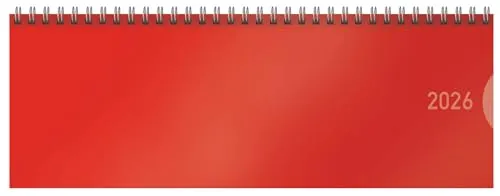 Tischquerkalender Classic Colourlux rot 2026: 1 Woche 1 Seite; Bürokalender; Tischkalender quer im Format: 29,8 x 10,5 cm
