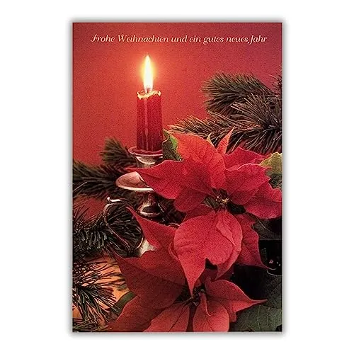 bsb Weihnachtskarte mit Umschlag - Liebevolle Weihnachtspostkarte mit Kerzen-Motiv - Grußkarte für Weihnachten - Merry Christmas Card - Weihnachten-Karte in 11,5 x 17,0 cm