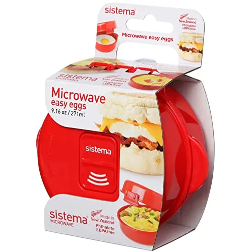 Sistema Microwave Easy Eggs | Mikrowellenbehälter für perfekte Eier - Frischhaltedosen für die Mikrowelle, ideal zum Kochen von pochierten Eiern, Rührei oder Omeletts. BPA-frei, mit leicht zu schließendem Deckel und praktischen Hebegriffen.