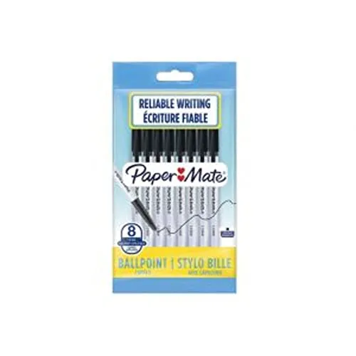 Papermate Paper:Mate Kugelschreiber 045, Beutel mit 8 Stück, Schwarz
