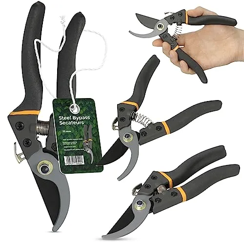 Gartenschere Standard 25 mm Gartenschere Stahl SK5 Bypass Klinge Ergonomischer Rutschfester Griff Beschneiden Schneiden Trimmen Pflanzenpflege Gartenarbeit Unverzichtbar
