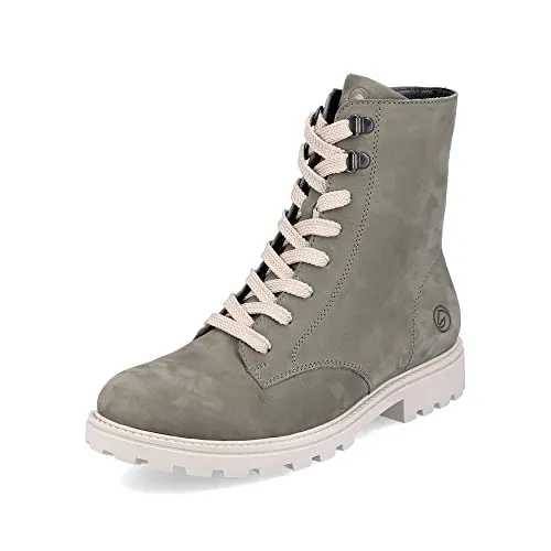 Remonte Damen Schnürstiefeletten D8479 - Wanderschuhe mit herausnehmbarer Innensohle für optimalen Komfort, ideal für Übergangszeiten und stylisch in grün.