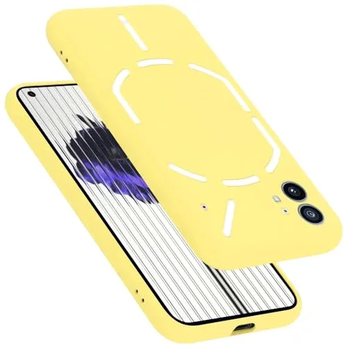 Cadorabo Hülle kompatibel mit Nothing Phone (1) Hülle Silikon Handyhülle für Phone (1) Case aus flüssigem Silikon- Kratzfeste und stoßfeste dünne TPU Schutzhülle - Liquid GELB